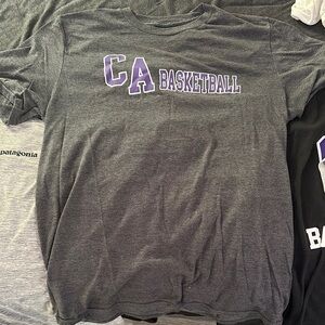 Gildan Gray Short Sleeve Tee with Purple Print